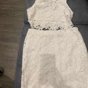 White Lace Two-Piece Set